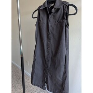 Rogan for Target Charcoal Gray Organic Cotton Sleeveless Utility Shirt Dress XS